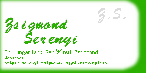 zsigmond serenyi business card